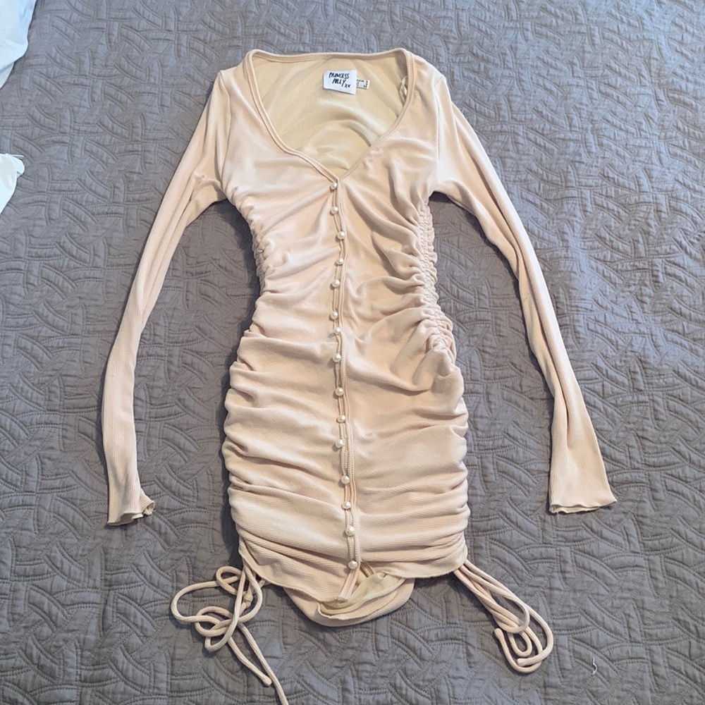 PRINCESS POLLY pearl detailed mini dress